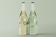 Two Transparent Glass Bottles Mockup, a Packaging Mockup by Graphic Pear (Thumbnail 1 of 2)