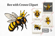 Bee with Crown Clipart, a Graphic by Artnoy (Thumbnail 1 of 5)