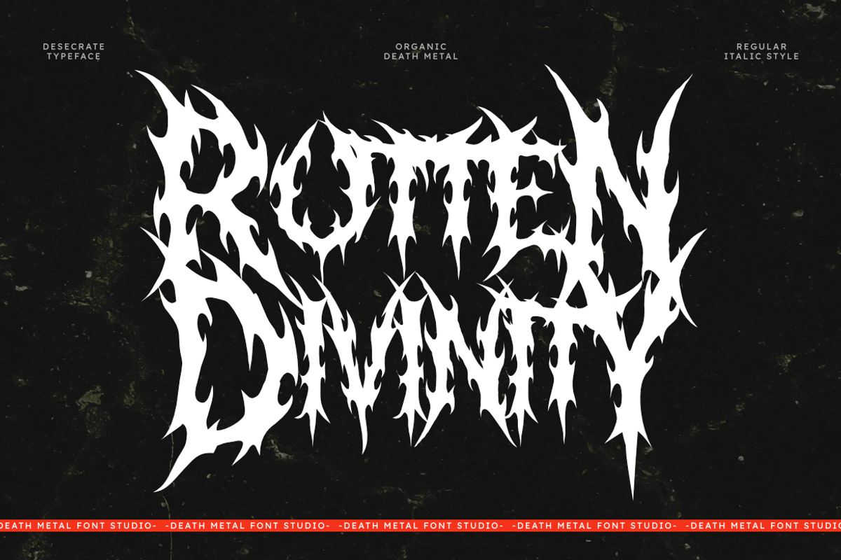 Desecrate - Death Metal font, a Symbol Font by Masyafi Studio (Photo 2 of 9)