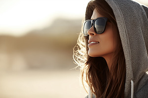 Young woman in a hoodie and glasses, a Person Photo by MistyDay