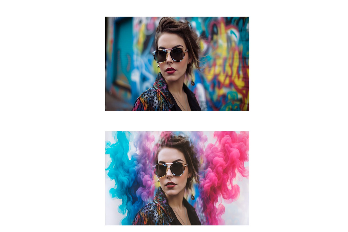 Neon Fusion Smoke Photo Effect, a Brushes & More by studiogstock (Photo 2 of 2)