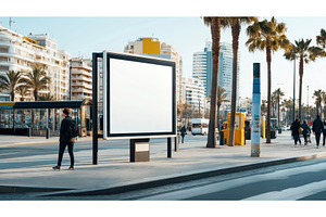 Empty Billboard On A City Street