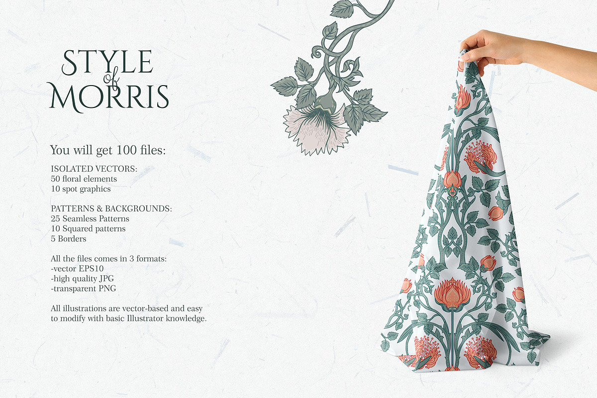 Style of Morris. Set of 100 vectors., a Pattern Graphic by Varvara Gorbash (Photo 6 of 12)