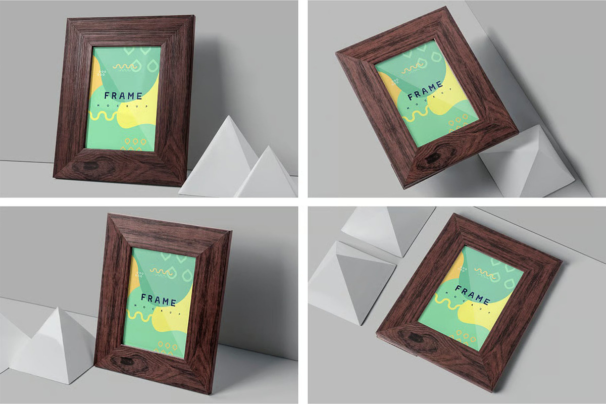 Small Wooden Picture Frame Mockup, an Advertising Mockup by megostudi0 (Photo 1 of 6)