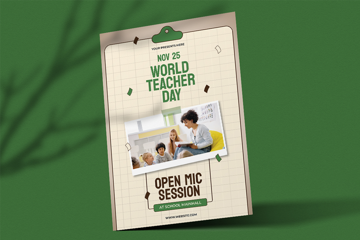 Genial - World Teacher Day Flyer, a Flyer Template by Attype (Photo 2 of 4)
