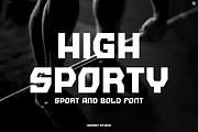 High Sporty Font, a Sans Serif Font by Iqsiart Studio (Thumbnail 1 of 7)