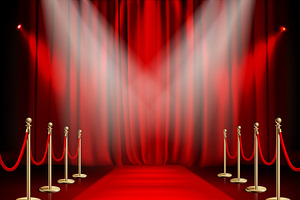 Red Carpet With Curtain Background