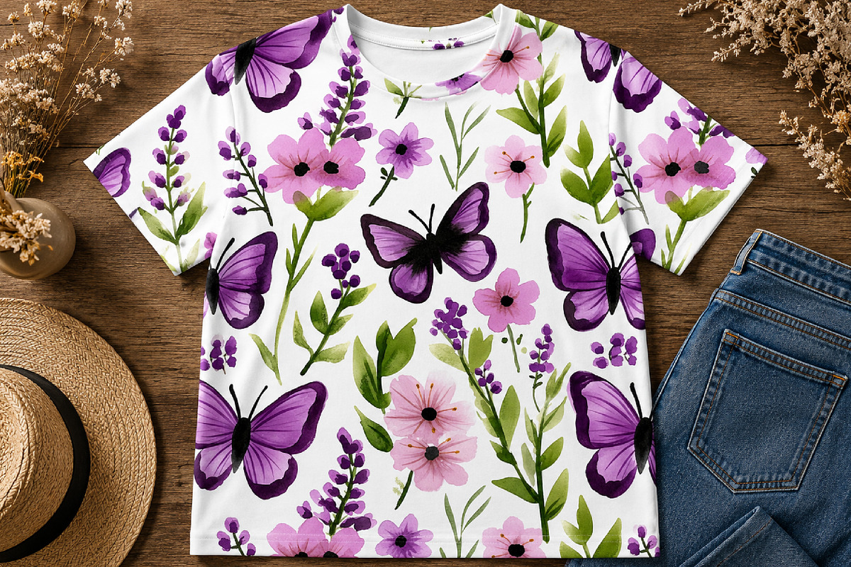 Watercolor Butterfly Wildflower Clip, a Seasonal Illustration by Daily.Designs (Photo 5 of 5)