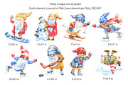 Winter Day Watercolor Collection, a Decorative Illustration by Anna Druzhkova (Thumbnail 2 of 17)
