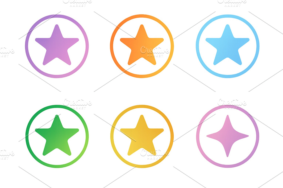 Colorful star icons arranged in a, an Illustration by ZinetroN