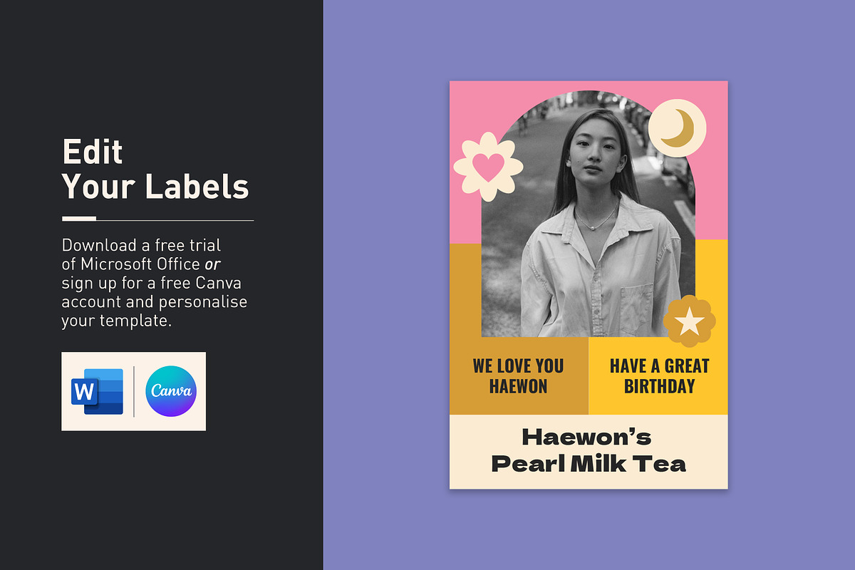 Haewon Tumbler Labels, a Stationery Template by Mountain Folk Creative (Photo 2 of 6)