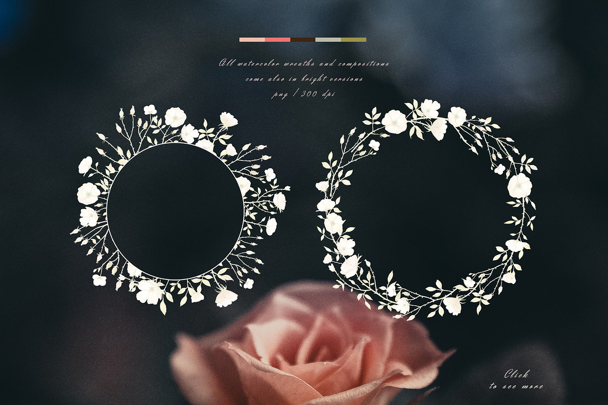 Autumn Rose Watercolor Set, a Decorative Illustration by Bibela (Photo 9 of 11)