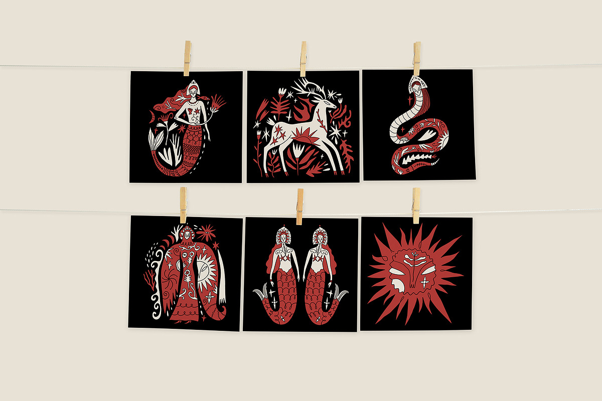 Red Folk Bundle, an Object Illustration by Annie Konst (Photo 4 of 17)