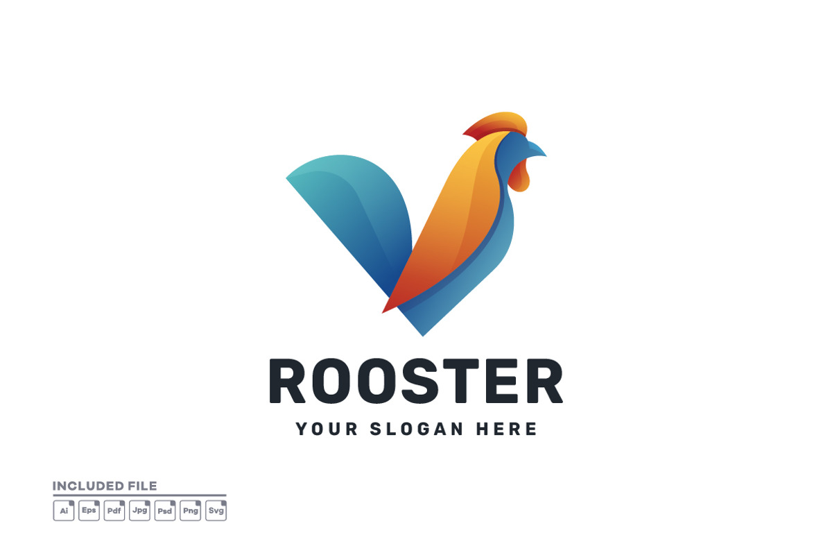 Rooster Gradient Colorful Logo, a Branding & Logo Template by yuanesei