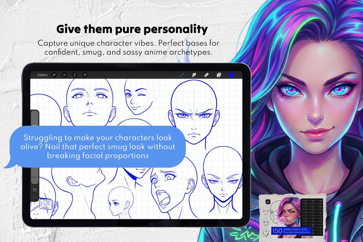 Big Female Procreate Bundle, a Brush Add-On by Selentaori Studio (Photo 9 of 20)
