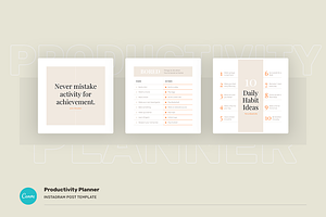 Productivity Planner Instagram Canva