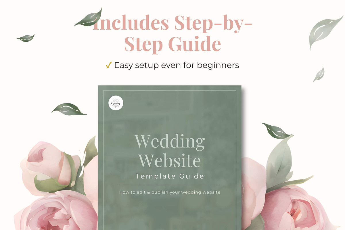 Pink Rose Wedding Website Invitation, a Landing Page Template by Everyday Perfection (Photo 9 of 10)