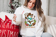 Cowboy Snowman Let-It Snow PNG, an Illustration by designcity5 (Thumbnail 2 of 4)