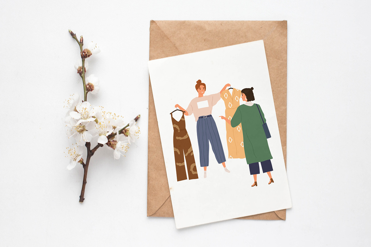 Assistant help buyer in clothes shop, a Person Illustration by Good Studio (Photo 3 of 3)