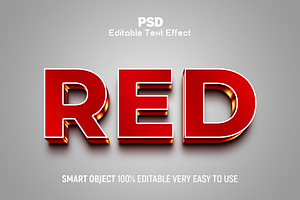 Red 3D Editable Text Effect style, a Layer Style Add-On by Design Fly