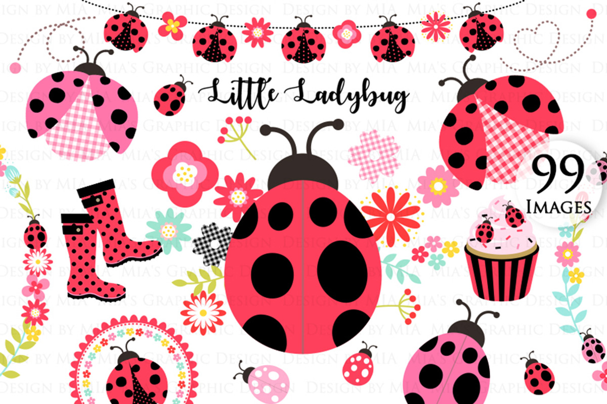 Ladybug Party Red,Pink, an Illustration by Mia's Graphic Design (Photo 3 of 9)