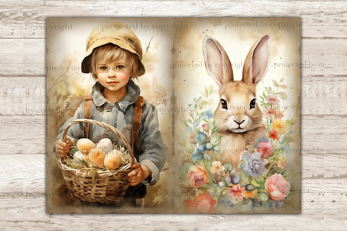 Pastel Easter Junk Journal Paper, a Seasonal Illustration by GlamArtZhanna (Photo 4 of 9)