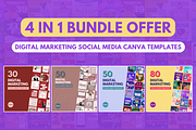 4 in 1 Digital Marketing CanvaBundle, a Social Media Template by Canvagator (Thumbnail 1 of 9)
