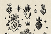 Vintage Sacred Hearts Bundle, an Object Graphic by Annie Konst (Thumbnail 2 of 15)