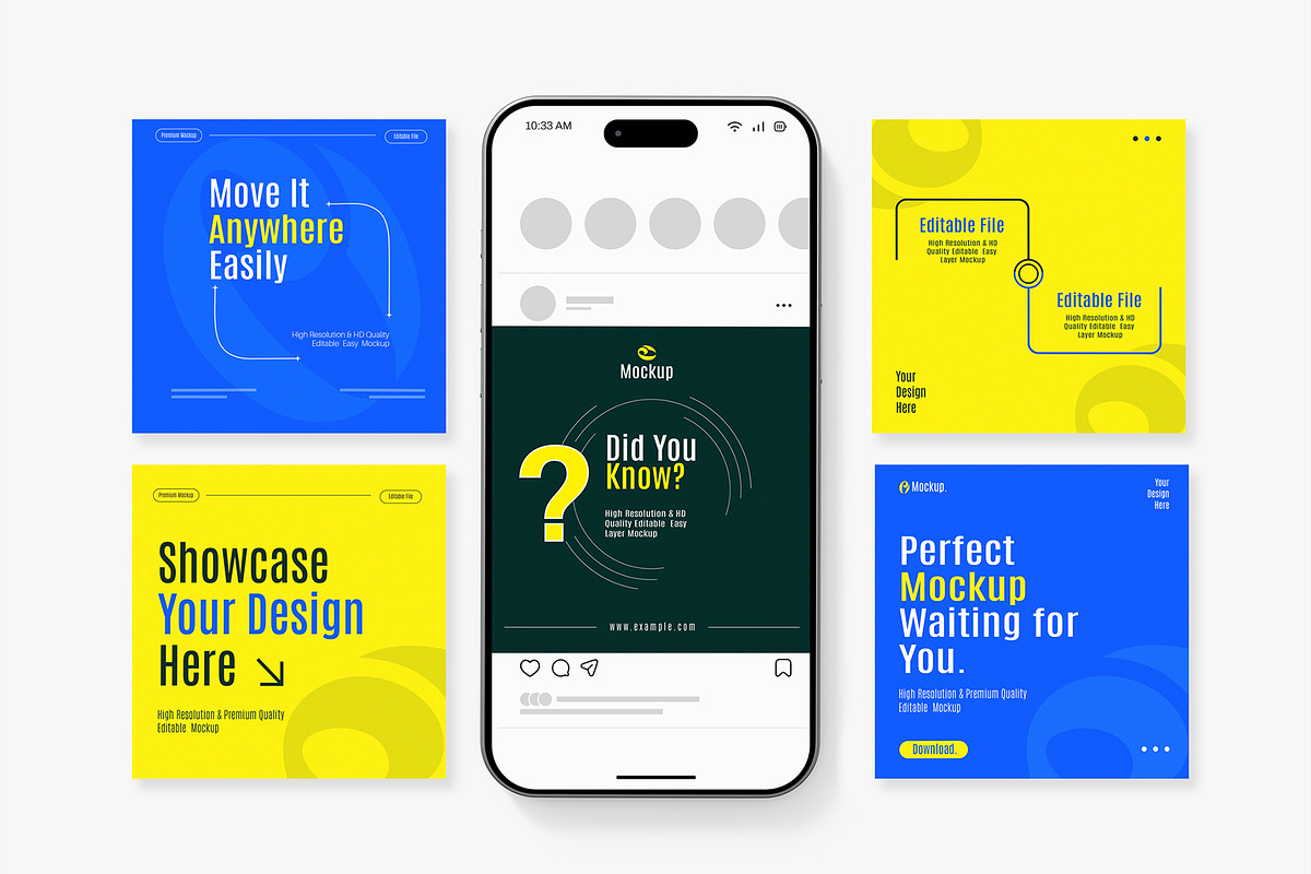Editable Social Media Square Mockup