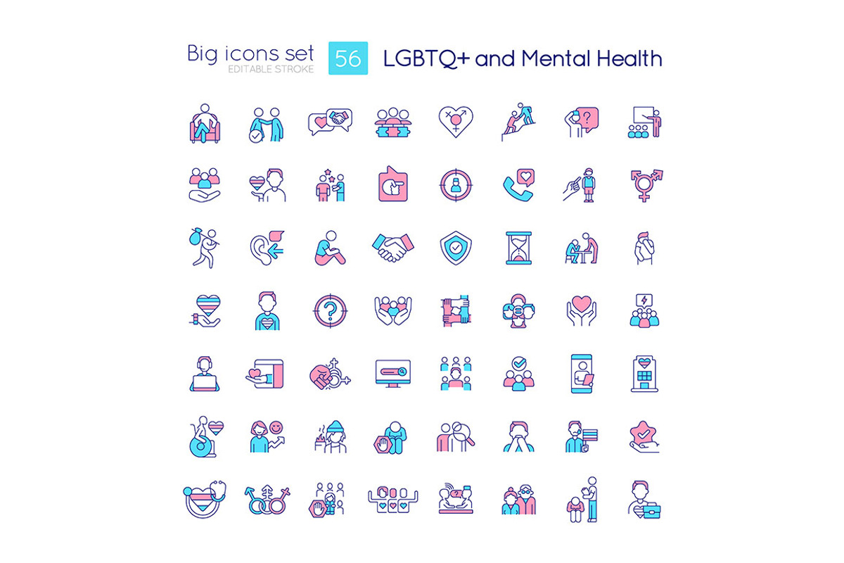 LGBTQ and mental health RGB color, an Icon by IMG Visuals