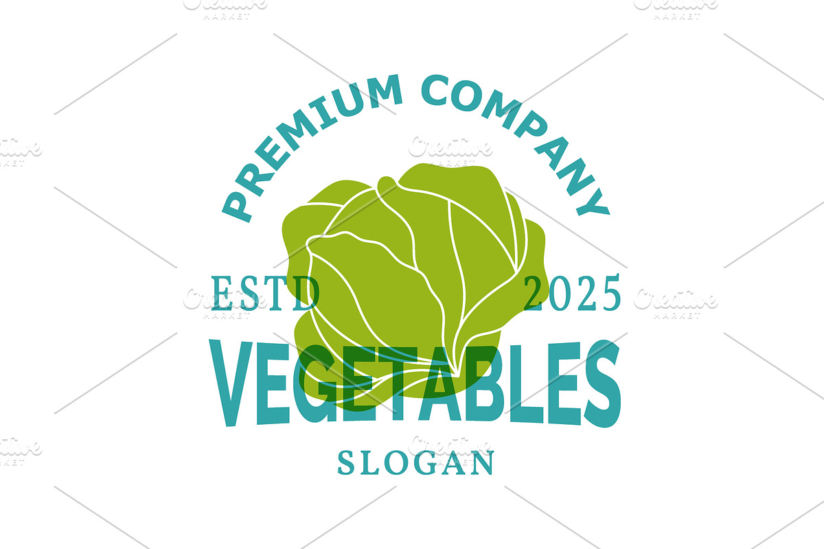 Cabbage logo design template, an Object Illustration by GraphiShop