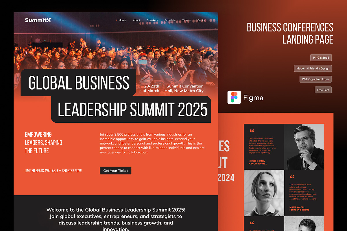 Business Conference Landing Page, a Landing Page Template by Dirtytemp Studio (Photo 1 of 6)