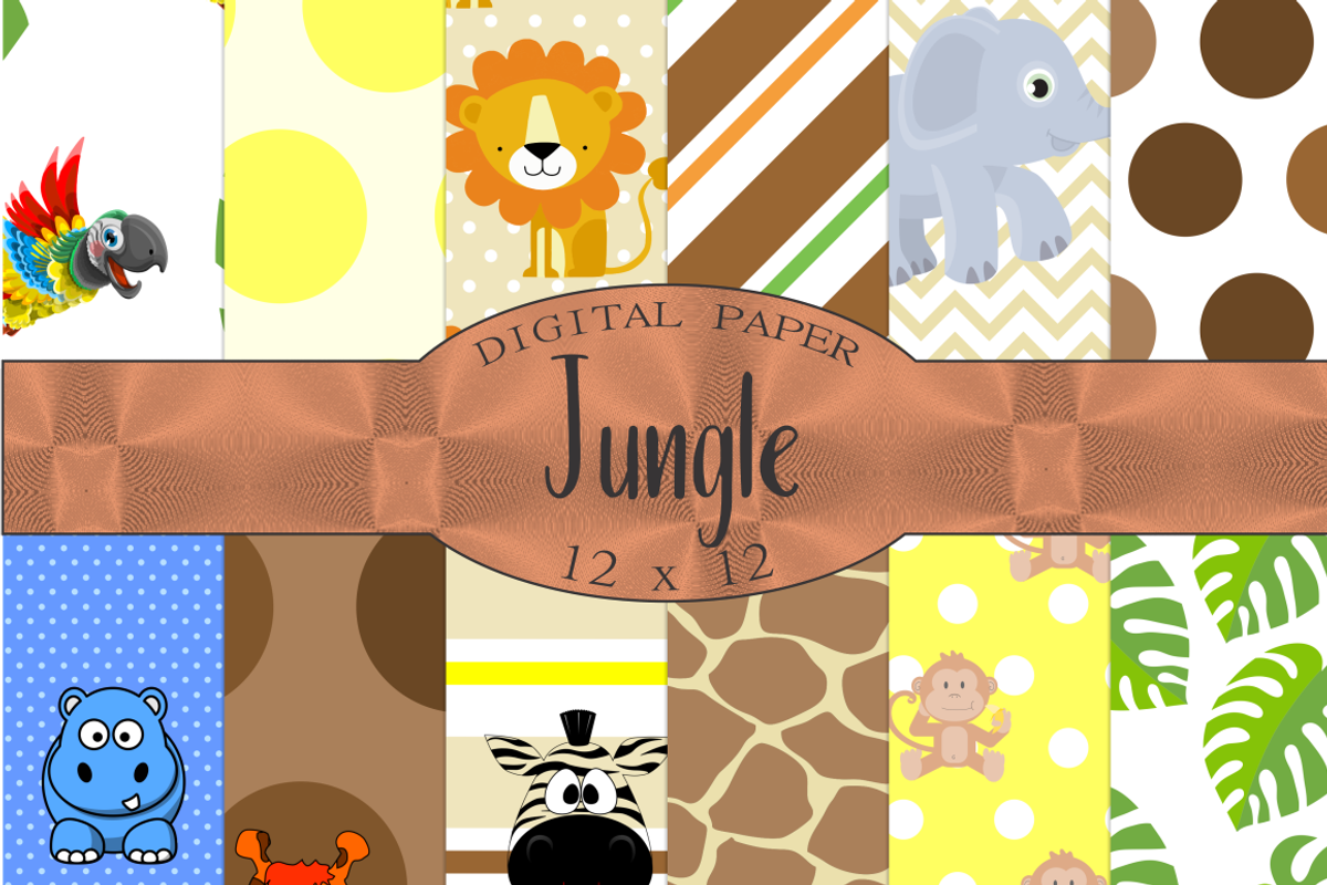 Jungle Digital Paper, a Pattern Graphic by Kiwi Fruit Punch (Photo 1 of 2)