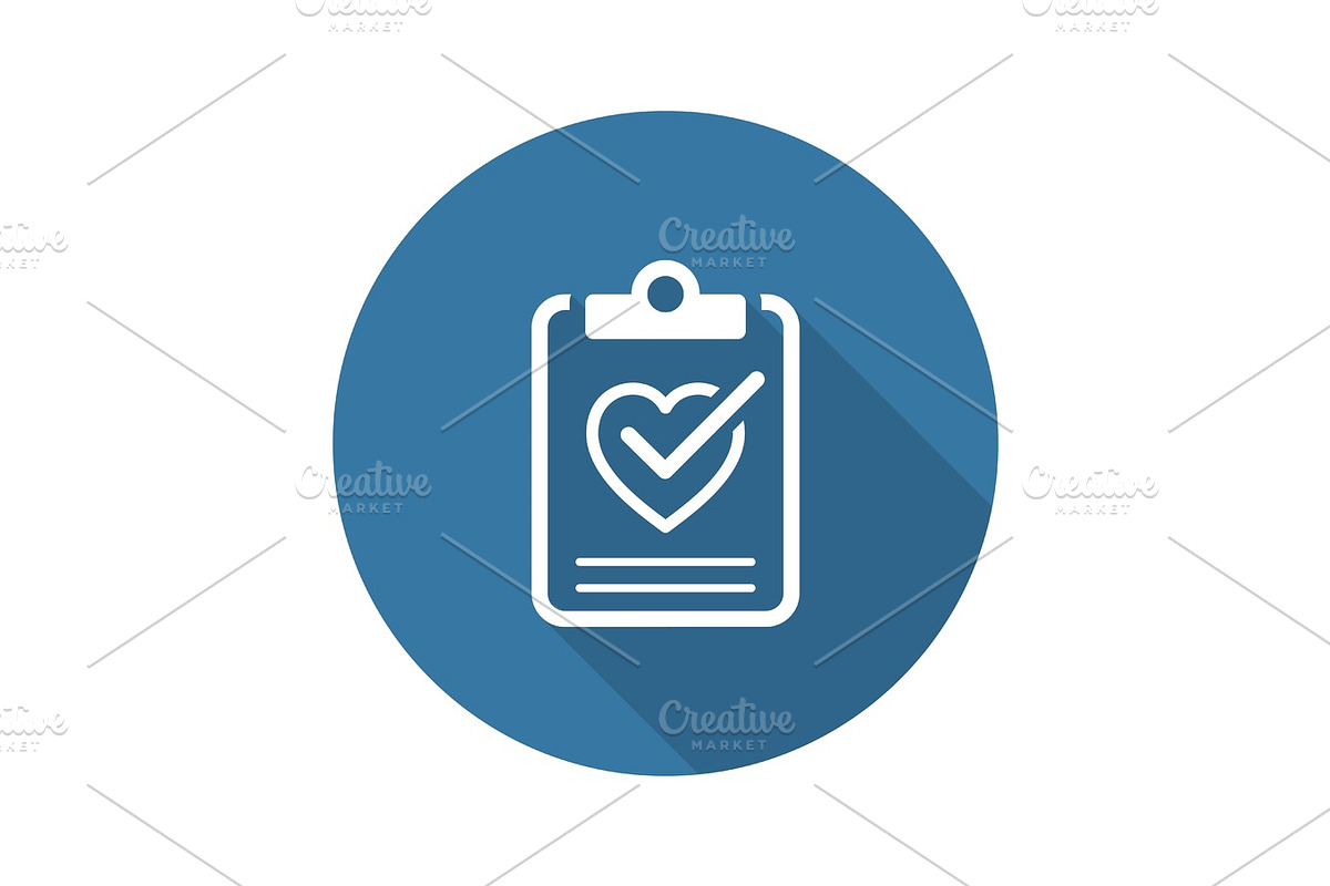 Health Tests and Medical Services Icon. Flat Design. Long Shadow, an Object Graphic by PictureInStock