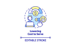 Lowering cost to serve concept icon, an Icon by IMG Visuals