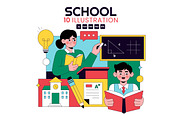 10 School Vector Illustration, an Education Illustration by denayunebgt (Thumbnail 1 of 4)