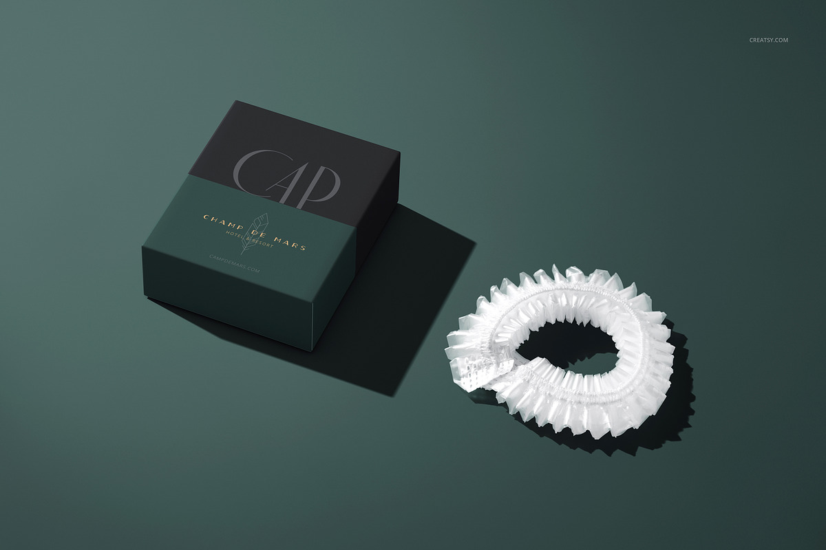 Hotel Shower Cap Mockup, a Merchandise Mockup by creatsy5 (Photo 10 of 13)