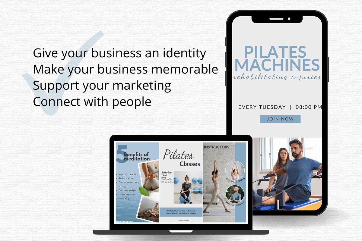 40 PILATES Stories Templates Canva, a Social Media Template by Talipic Designs (Photo 6 of 6)