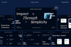 Dark Blue Business Plan Presentation, a Presentation Template by Willartry