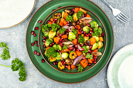 Colorful salad with fried vegetables, a Food & Drink Photo by MLunov MLunov