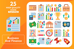 25 Business and finance Flat Icons, an Icon by Pexelpy