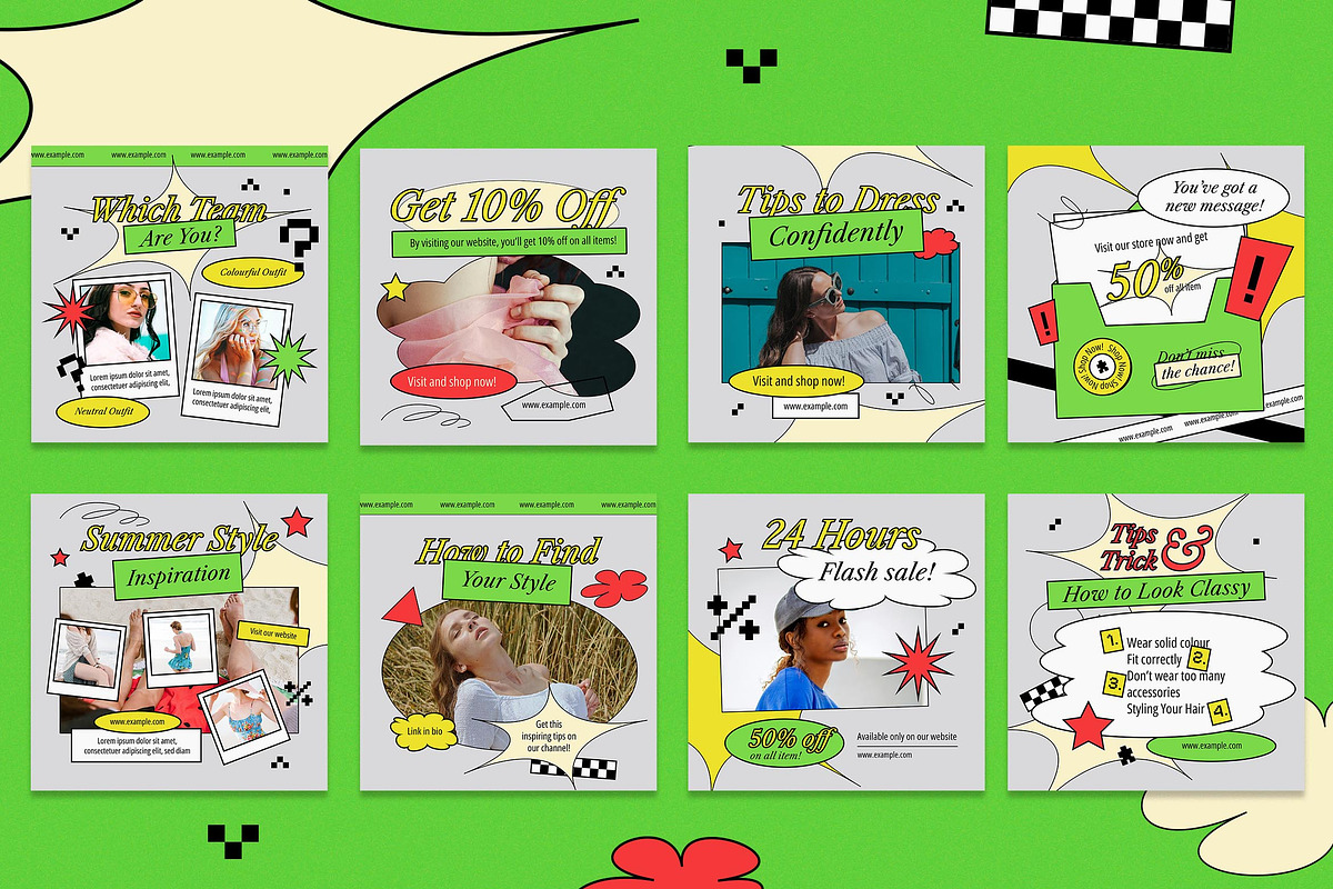 Green Fashion Instagram Set, a Social Media Template by Aiyari Graphic (Photo 4 of 5)