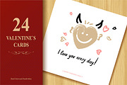 Valentine`s Day Greeting Cards, an Illustration by GalaStudio (Thumbnail 1 of 5)