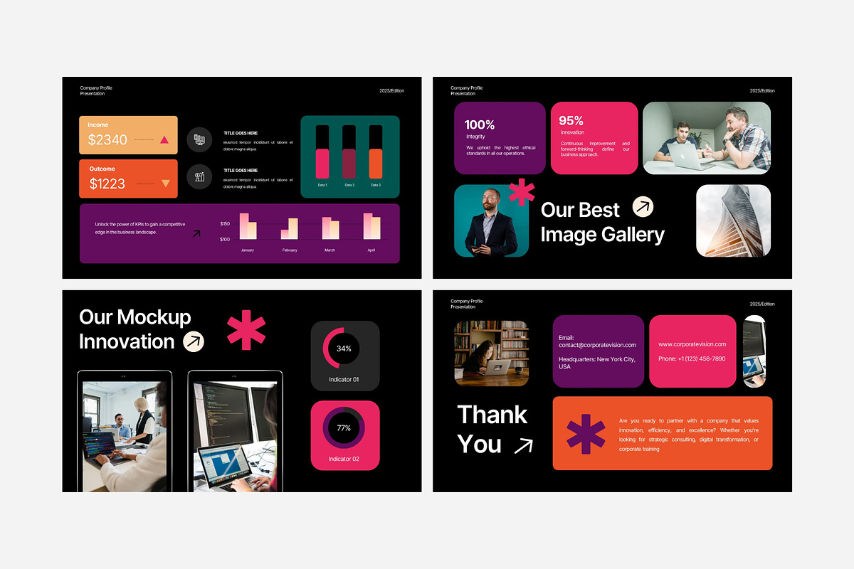 Pink Modern Corporate Presentation, a Presentation Template by Eklip Studio (Photo 6 of 6)