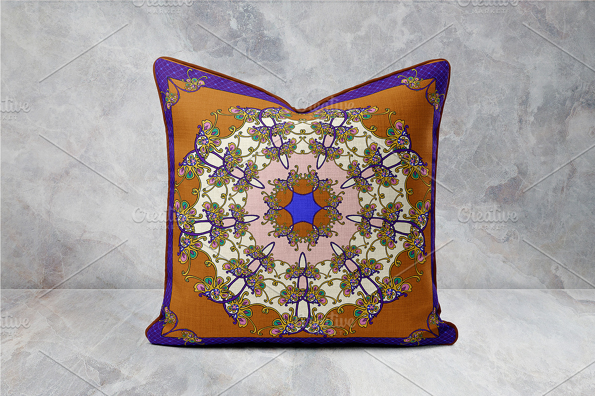 Persian Blossom Medallion Scarf, an Object Graphic by ilustrinna (Photo 5 of 6)