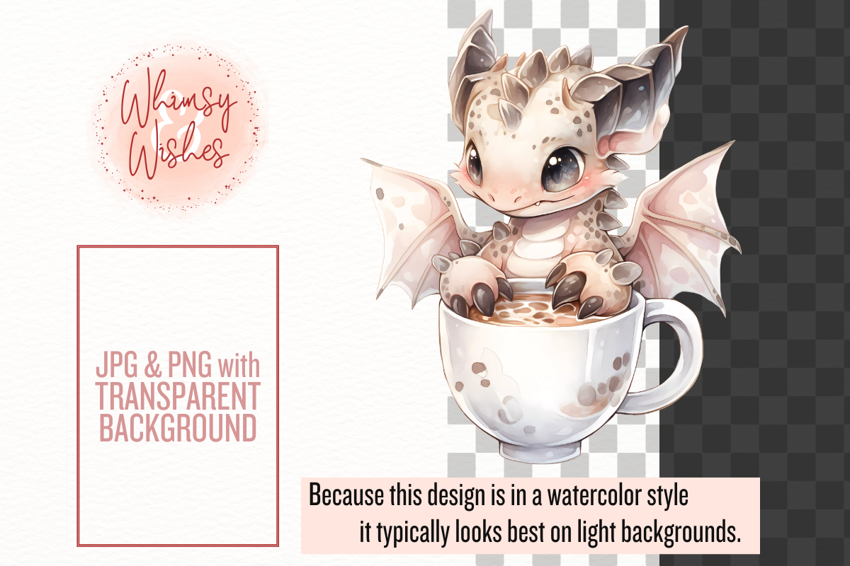 Dragons and Coffee Clip Art, a Food Illustration by Whimsy & Wishes (Photo 7 of 9)