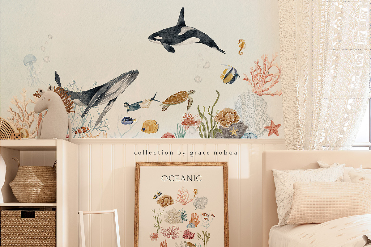 OCEAN Undersea Coral reef animals, an Animal Illustration by Grace Noboa Illustrations (Photo 3 of 15)
