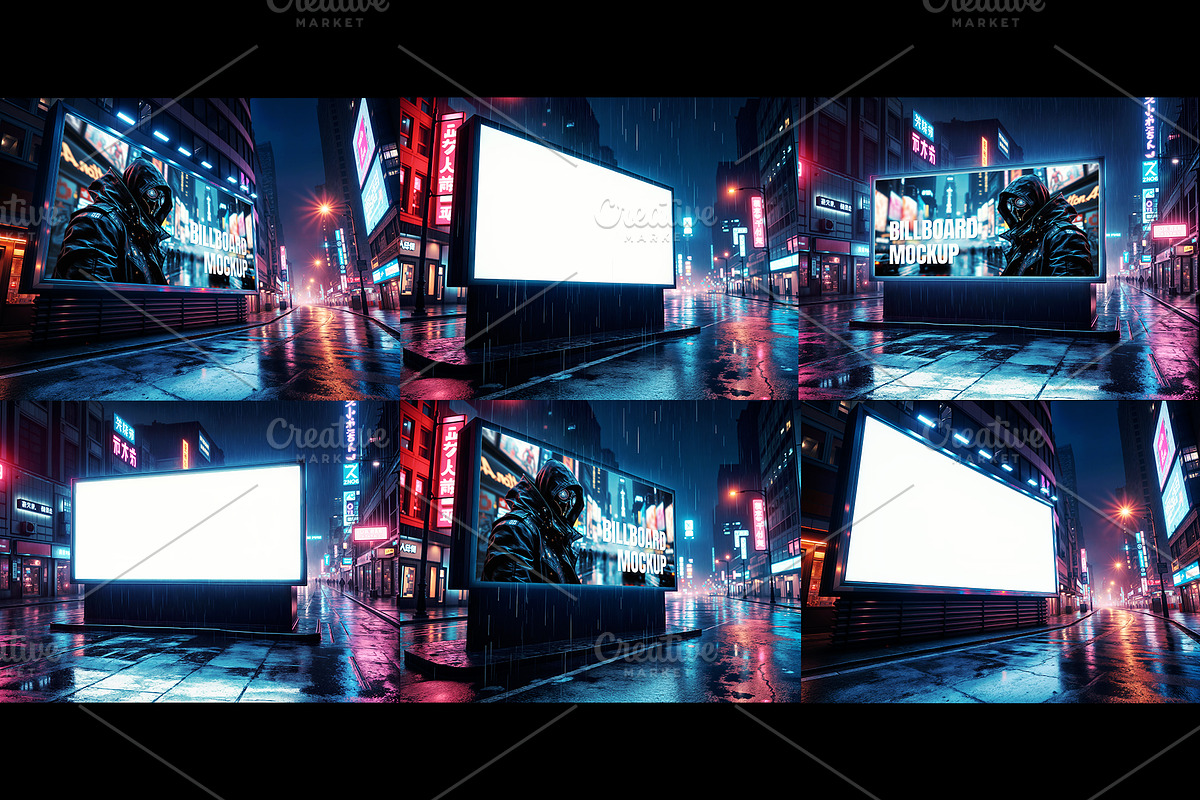 Cyberpunk Ad Mockup Bundle, a Mockup by Black Cat Studio (Photo 2 of 3)