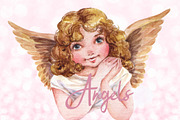 Cute Angels Clipart Images, an Illustration by Whimseez (Thumbnail 1 of 3)