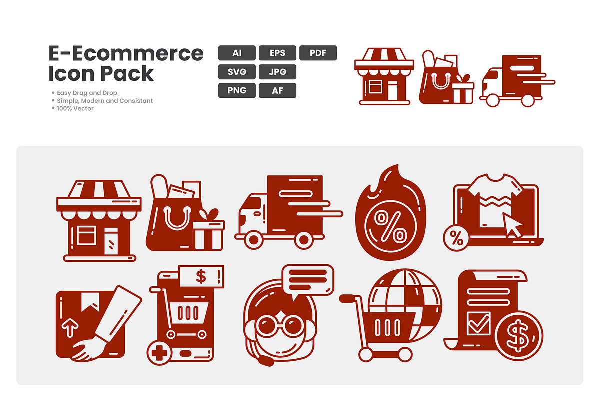 Ecommerce & Retail Icon Set, a Solid Icon by erifqizeicon (Photo 1 of 3)